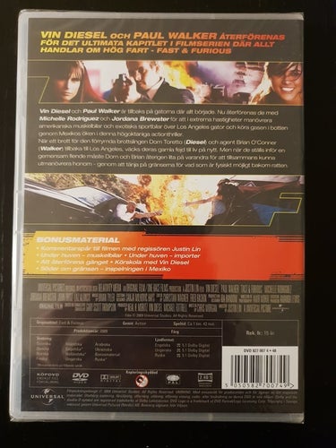 Fast & Furious DVD Ny inplastad