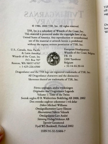 DRAGONLANCE DraklansLegenderna 1 och 3 Margaret Weis & Tracy Hickman