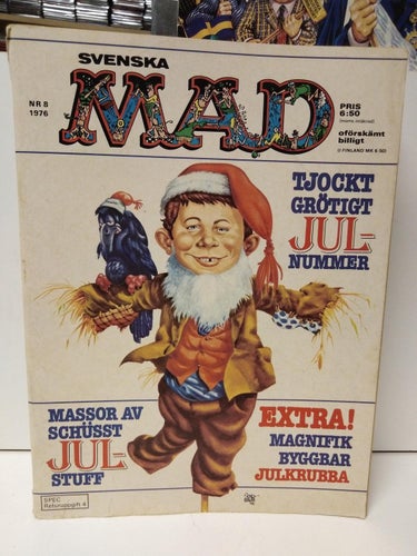 Svenska Mad 1976 nr 8 + Extra! Magnifik byggbar Julkrubba