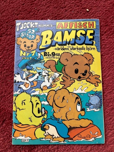 Bamse Nr 7 1987 - Tjockt Nummer med Affisch