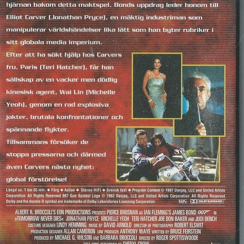 JAMES BOND - TOMORROW NEVER DIES (SVENSKT-VHS FILM !!)