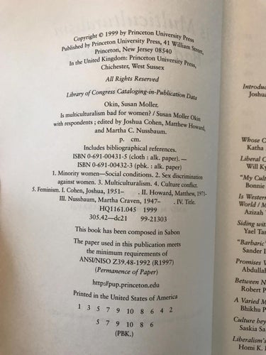 IS MULTICULTURALISM BAD FOR WOMEN? Susan Moller Okin 1999