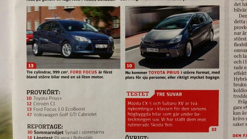 Vi bilägare nr 10 2012: Skoda Yeti TSI 160 4x4, Subaru XV 2,0, Mazda CX-5 2,0