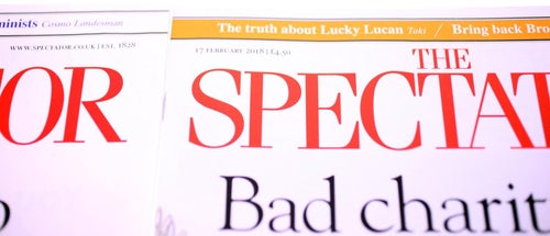 The Spectator Magazine-2 magazines included published February 2018-Weight 240g