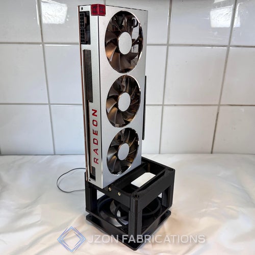 Vertical GPU Stand - Open Air Graphics Card Cooled Frame For 140mm Desktop Fan