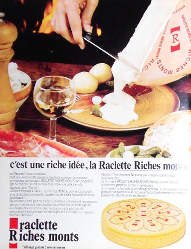 RACLETTE RICHES MONTS, TIDNINGSANNONS 1979
