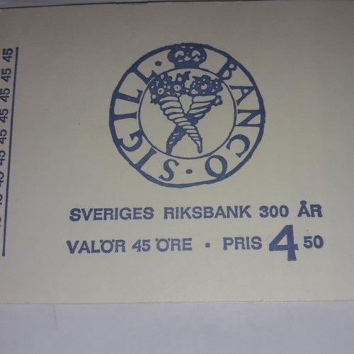 Frimärkshäfte.... Sveriges Riksbank 300 år