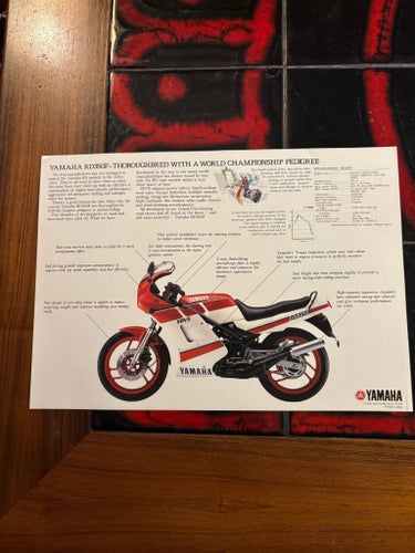 Yamaha RD350F 1986 brochyr