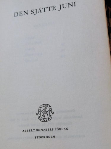 Den sjätte juni av Lionel Shapiro. Bok, inbunden. Very Fine plus