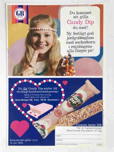 Bilagan till Fantomen 1970:12 - Candy Dip-reklam