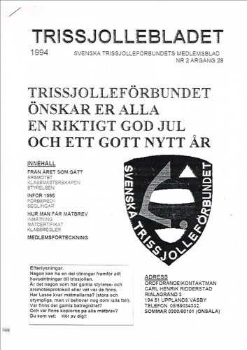 Trissjollebladet 1994 (årgång 28) Nr 1 och 2