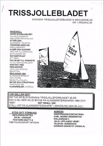 Trissjollebladet 1994 (årgång 28) Nr 1 och 2