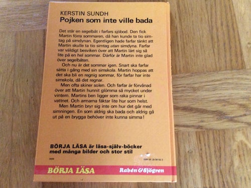 Barnbok Pojken som inte ville bada.