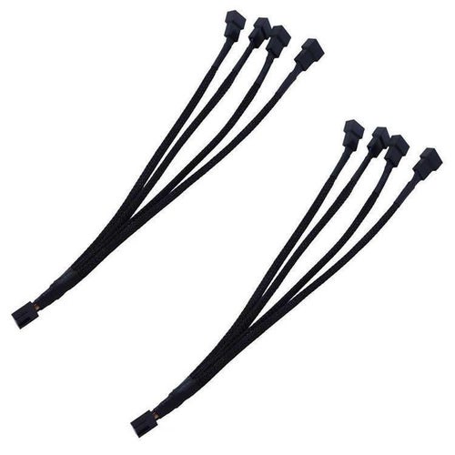 2st Splitter för PWM-fläktar,1x4-pin ha till 1x4-pin och 3x3pin