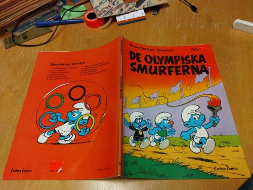 Smurfernas äventyr 11 De Olympiska Smurferna. 1:a upplagan. Very Fine plus