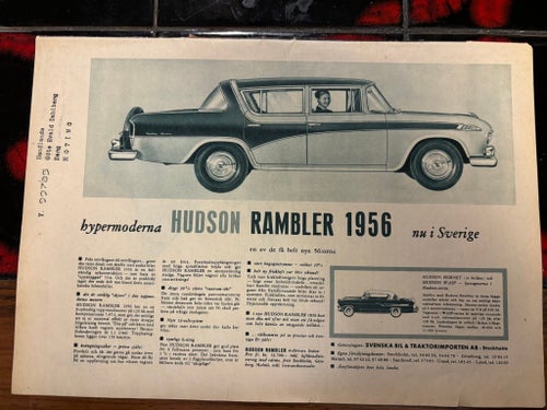 HUDSON RAMBLER 1956 annons