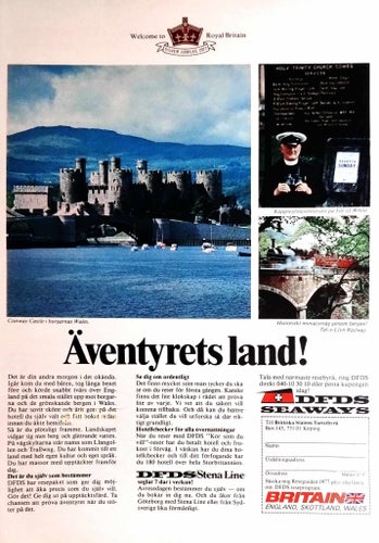 DFDS SEAWAYS TO ROYAL BRITAIN, REKLAMANNONS 1977