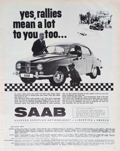 SAAB - SVENSKA AEROPLAN AB LINKÖPING, REKLAMANNONS 1965