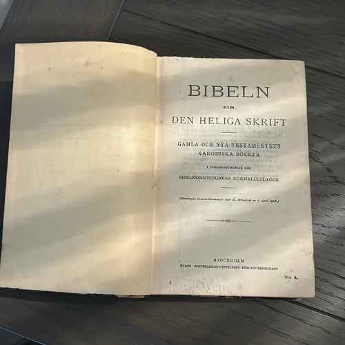 Bibeln - Den Heliga Skrift, 1906 konfirmation