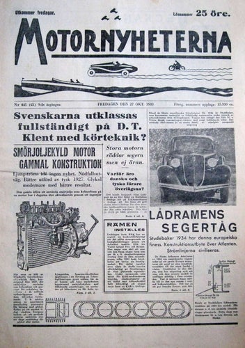 Motornyheterna 1933-43 Studebaker 1934..MG Magnette