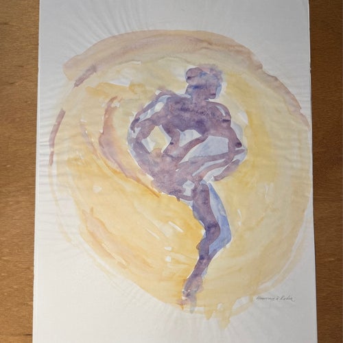 JEANETTE LINDSTEDT Akvarell ”Hommage ’a Rodin”