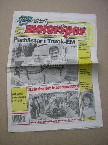 Idrottsbladet Motorsport 1992 Nr.7 m. bl.a. Rally