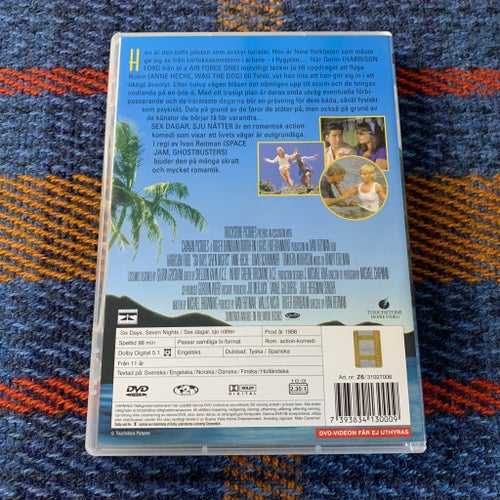 Sex dagar, sju nätter | DVD | 1998 Ivan Reitman Harrison Ford Anne Heche