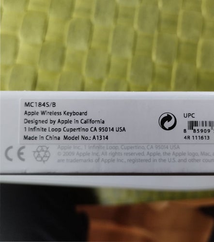 Apple Wireless Keyboard A184S/B