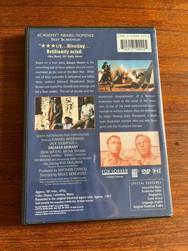 DVD-film: Breaker Morant (Edward Woodward)