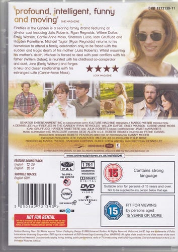 DVD / Fireflies In The Garden / OBS! Ej svensk text / Ryan Reynolds / Fint skick