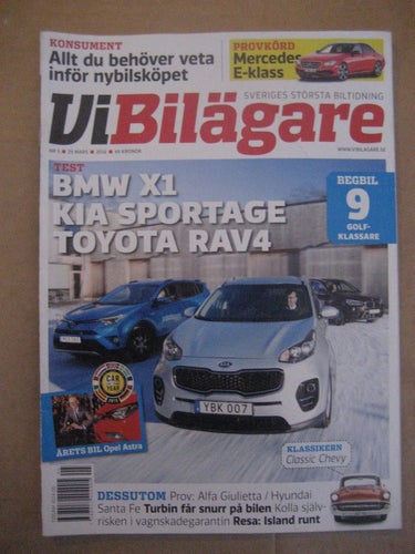 Vi Bilägare Nr:5-2016 (Test BMW X1 / Kia Sportage / Toyota RAV4, Prov Alfa Giul
