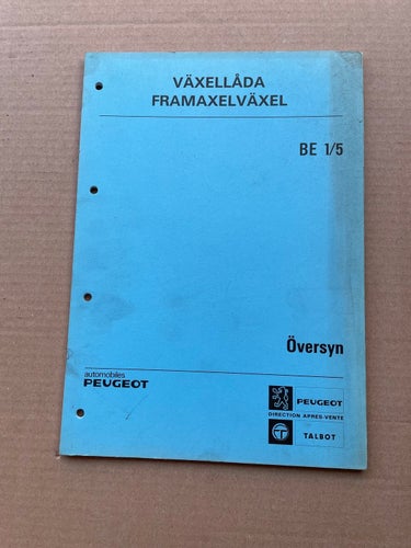 PEUGEOT Växellåda Framaxelväxel BE 1/5 Översyn