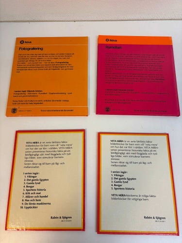 4 retro faktaböcker 1974–1976 – Rymdfart, Fotografering, Borgar & De första mask
