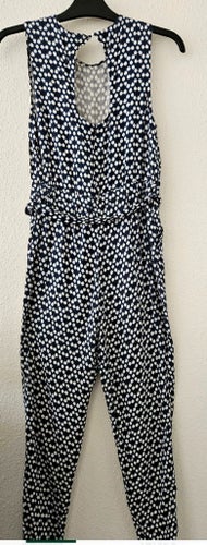 Blå-vit jumpsuit byxdress Camaieu i storlek 36