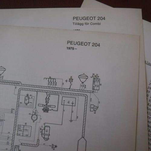 Elschema till Peugeot 204, 1975.