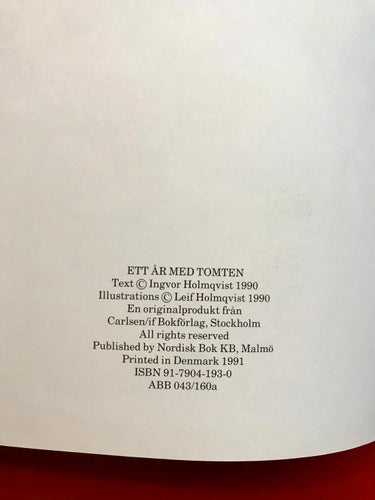 ETT ÅR MED TOMTEN Ingvor Holmqvist Leif Holmqvist 1991