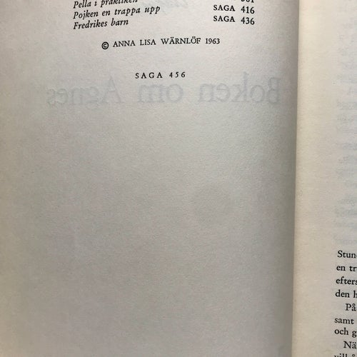 BOKEN OM AGNES Claque 1963