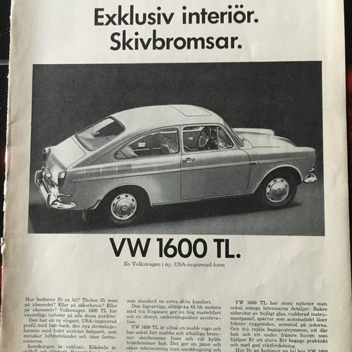 VW 1600 TL 1965 Annons