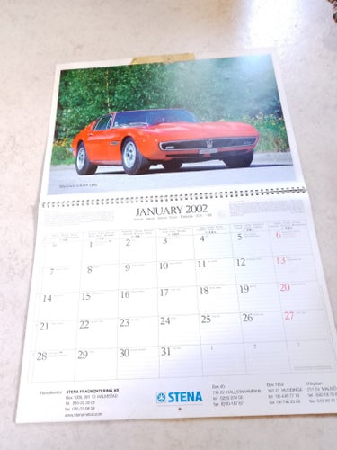 Väggkalender Classic Cars 2002