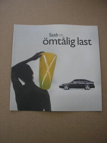 Försäljningsbroschyr SAAB vs ömtålig last 9-3 och 9-5