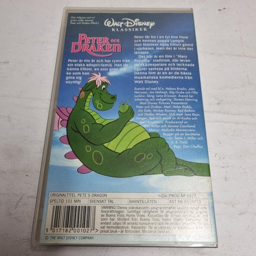 Peter och draken Disney VHS film