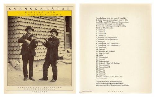 Svenska Låtar Hälsingland och Gästrikland I av Nils Andersson och Olof