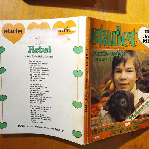 Starlet 1977 nr 8 Starlet killen Lennart, John Miles, Manhattan Transfers. Good+