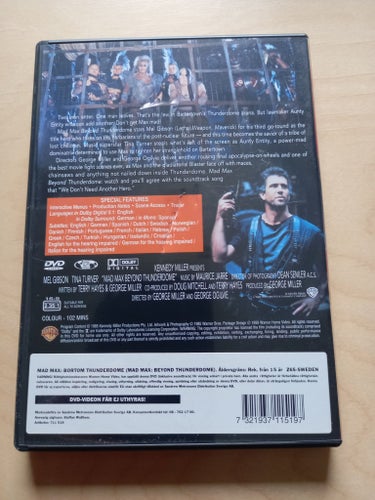 DVD-FILM "MAD MAX" MED MEL GIBSON OCH TINA TURNER FRÅN 1985