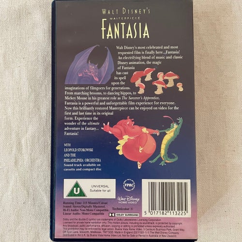 FANTASIA - Walt Disney masterpiece Klassiker VHS, Toppskick!