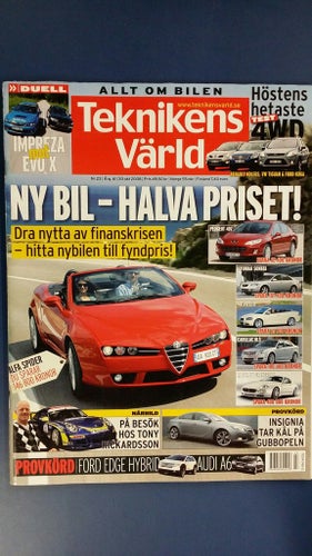 Teknikens Värld 23 2008: Nissan 370Z, Renault Mégane Coupé, Mitsubishi Evo X