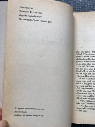 KATT BLAND DUVOR Agatha Christie 1960