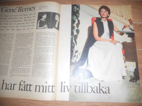 Vecko Revyn nr6 1962 Christina Schollin omslaget, Gene Tierney