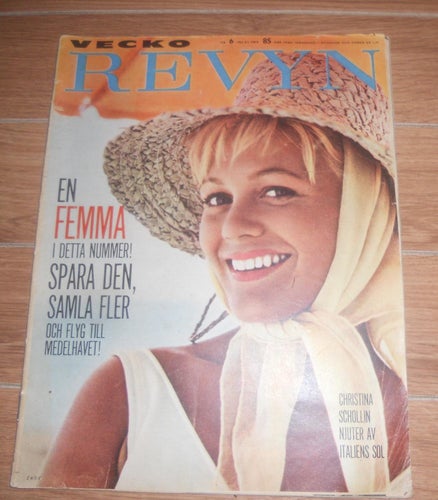 Vecko Revyn nr6 1962 Christina Schollin omslaget, Gene Tierney