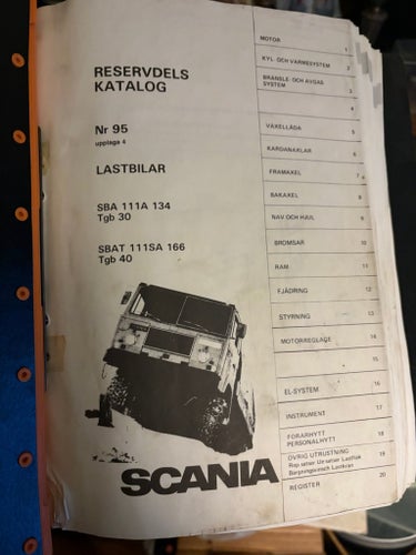 RESERVDELSKATALOG Nr 95 upplaga 4. Scania TGB 30 40